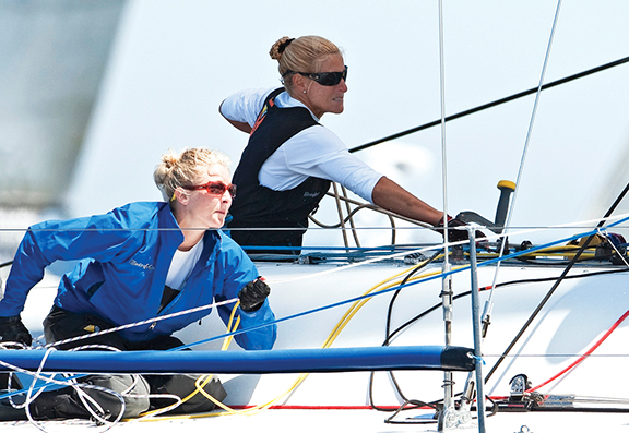 Linda Lindquist-Bishop mentors Derby Anderson as Barking Mad captures the 2009 Farr 40 World Champion, Porto Cervo, Italy